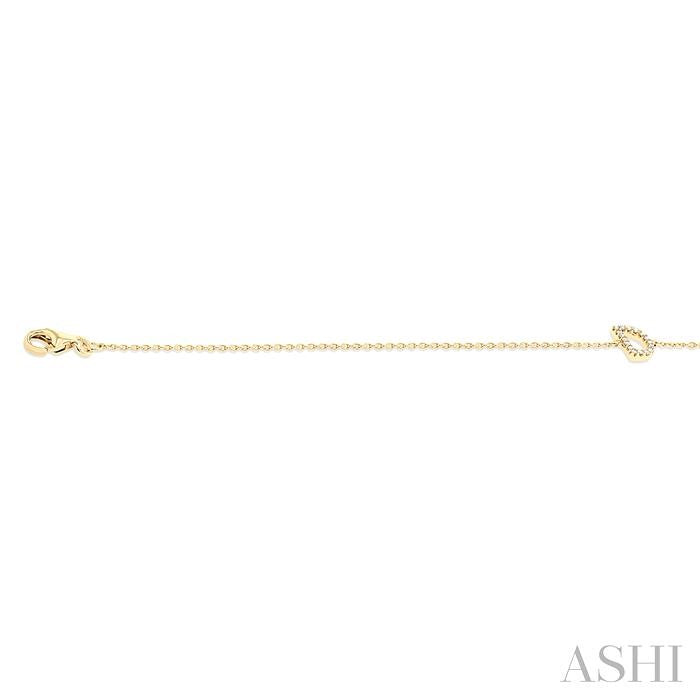 1/20 Ctw Initial 'D' Round Cut Diamond Bracelet in 10K Yellow Gold