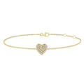 Heart Shape Petite Diamond Fashion Chain Bracelet