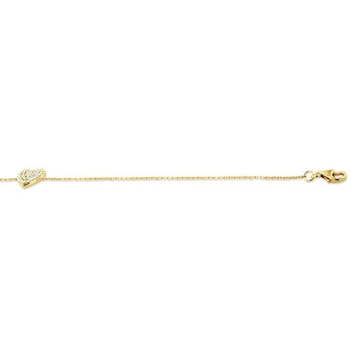 Heart Shape Petite Diamond Fashion Chain Bracelet