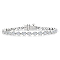 3 1/3 Ctw East-West Bezel Set Pear Cut Diamond Tennis Bracelet in 14K White Gold