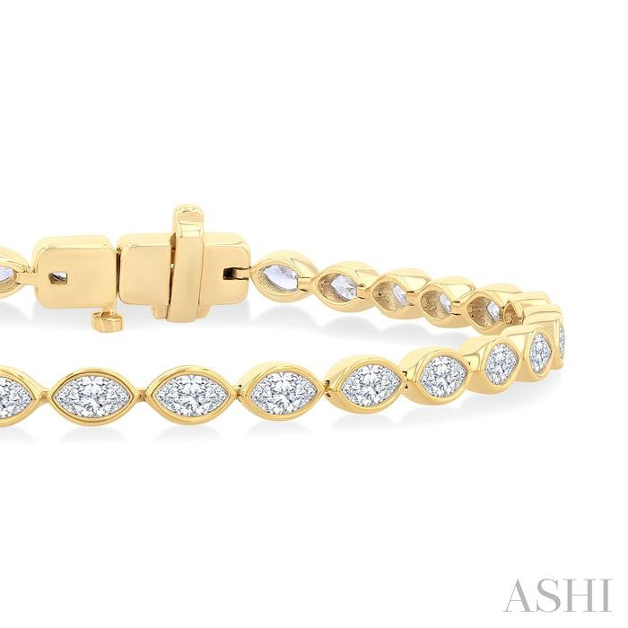 Marbella Arcadia Aura Marquise Shape East West Bezel Set Diamond Tennis Bracelet