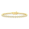 3 3/4 Ctw East-West Bezel Set Oval Cut Diamond Tennis Bracelet in 14K Yellow Gold
