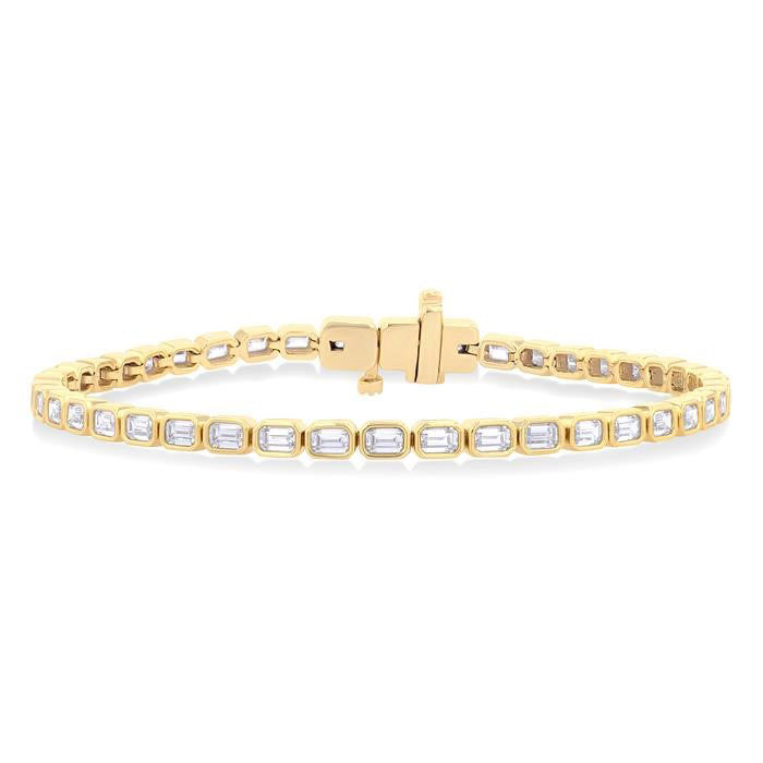 Seraph Chorus Serenity Emerald Shape East West Bezel Set Diamond Tennis Bracelet