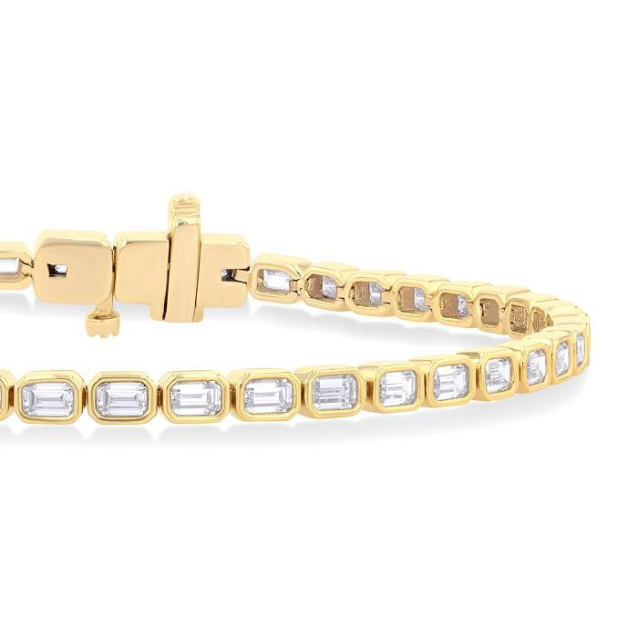 Seraph Chorus Serenity Emerald Shape East West Bezel Set Diamond Tennis Bracelet