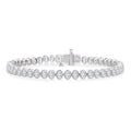 4 5/8 Ctw North-South Bezel Set Oval Cut Diamond Tennis Bracelet in 14K White Gold