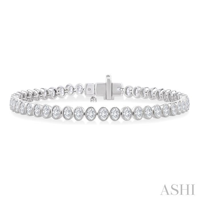 Vesper Harbor Grove Oval Shape North South Bezel Set Diamond Tennis Bracelet