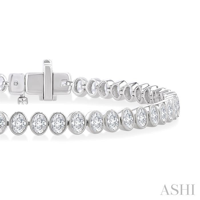 Vesper Harbor Grove Oval Shape North South Bezel Set Diamond Tennis Bracelet