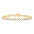 4 5/8 Ctw North-South Bezel Set Oval Cut Diamond Tennis Bracelet in 14K Yellow Gold