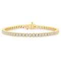 5 1/2 Ctw North-South Bezel Set Emerald Cut Diamond Tennis Bracelet in 14K Yellow Gold
