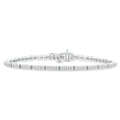 1 Ctw Double Row Round Cut Diamond Bar Link Tennis Bracelet in 10K White Gold