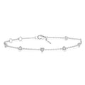 1/6 Ctw Heart Shape Mount Round Cut Diamond Station Bracelet in 10K White Gold