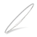 1 Ctw Round Cut Diamond Full way Straight Flex Bangle in 14K White Gold