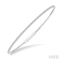 1 Ctw Round Cut Diamond Full way Straight Flex Bangle in 14K White Gold