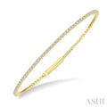 1 Ctw Round Cut Diamond Full way Straight Flex Bangle in 14K Yellow Gold