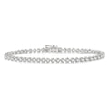 3 Ctw Tri-Prong Round Cut Diamond Tennis Bracelet in 14K White Gold