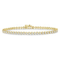 3 Ctw Round Cut Diamond 3-Prong Tennis Bracelet in 14K Yellow Gold