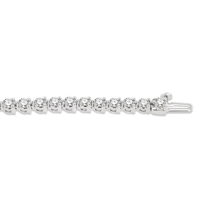 5 Ctw Round Cut Diamond 3-Prong Tennis Bracelet in 14K White Gold