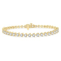 6 Ctw Round Cut Diamond 3-Prong Tennis Bracelet in 14K Yellow Gold