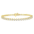 6 Ctw Round Cut Diamond 3-Prong Tennis Bracelet in 14K Yellow Gold