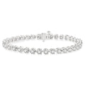 7 Ctw Tri-Prong Round Cut Diamond Tennis Bracelet in 14K White Gold
