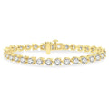 8 Ctw Round Cut Diamond 3-Prong Tennis Bracelet in 14K Yellow Gold