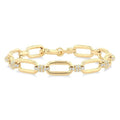 1 1/10 Ctw Round Cut Diamond Paperclip Link Aeris Gold Fashion Bracelet in 14K Yellow Gold