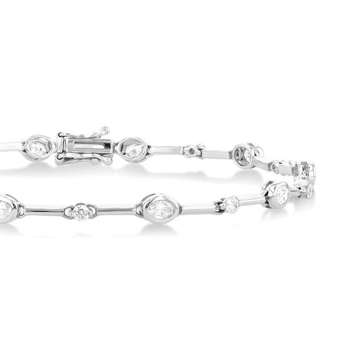 Oval Shape Bezel Set Diamond Bracelet