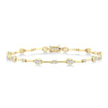 Oval Shape Bezel Set Diamond Bracelet