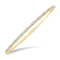 1 Ctw Halfway Prong Set Round Cut Diamond Flex Bangle in 14K Yellow Gold