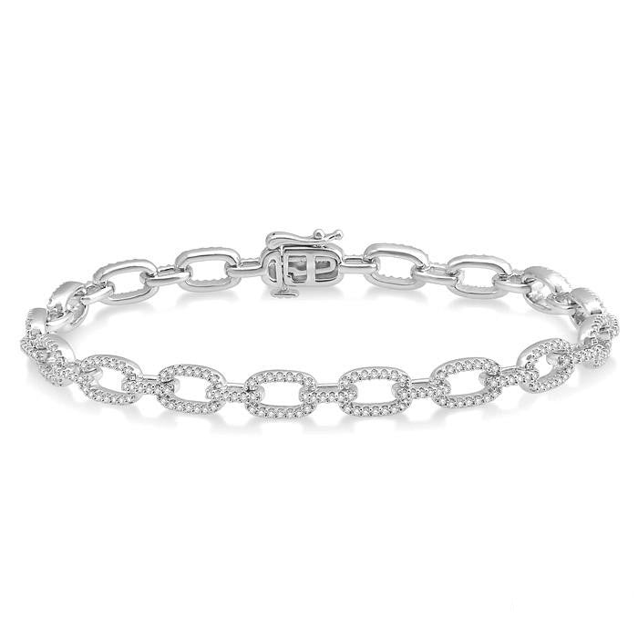 Paperclip Diamond Fashion Bracelet