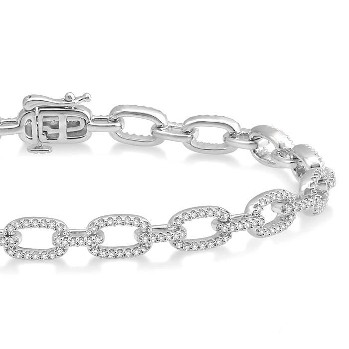 Paperclip Diamond Fashion Bracelet