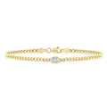 1/4 Ctw Bezel Set Oval Cut Diamond Curb Link Fashion Bracelet in 14K Yellow Gold