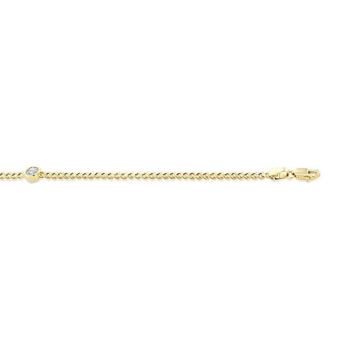 1/4 Ctw Round Cut Diamond Curb Link Bracelet in 14K Yellow Gold