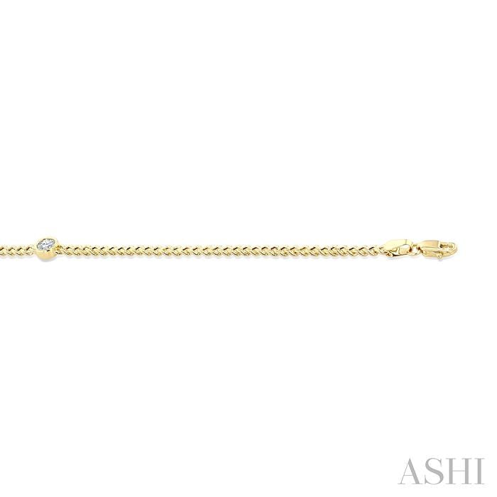 1/4 Ctw Round Cut Diamond Curb Link Bracelet in 14K Yellow Gold