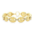5/8 Ctw Bold Mariner Link Round Cut Diamond Aeris Gold Fashion Bracelet in 14K Yellow Gold