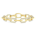 3 Ctw Open Window Hexagon Link Round Cut Diamond Aeris Gold Fashion Bracelet in 14K Yellow Gold