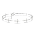Cross Petite Diamond Fashion Station Chain Bracelet