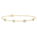 1/5 Ctw 'XO' Hugs and Kisses Round Cut Diamond Station Bracelet in 10K Yellow Gold