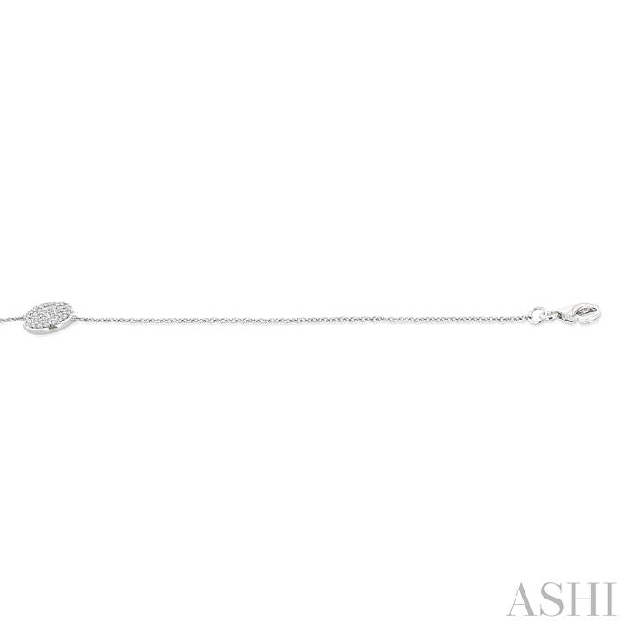 1/6 Ctw Petite Circular Disc Round Cut Diamond Fashion Bracelet in 10K White Gold
