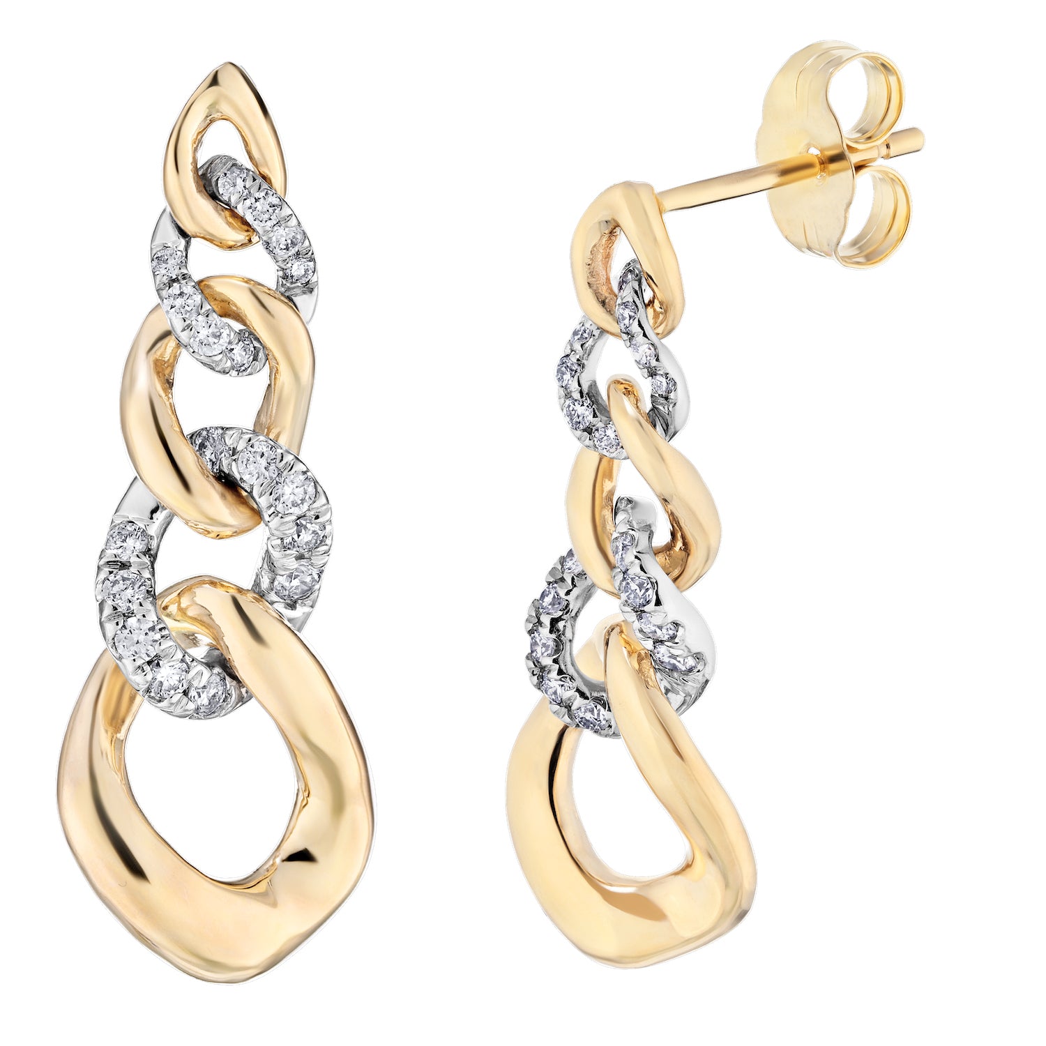 Diamond Graduated Cuban Link Earrings