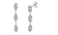 Diamond Compozit Asscher Shaped Cluster Halo Earrings