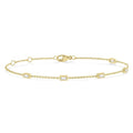 1/4 Ctw Petite Baguette Diamond Station Bracelet in 14K Yellow Gold