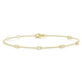 1/4 Ctw Petite Baguette Diamond Station Bracelet in 10K Yellow Gold