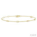 1/4 Ctw Petite Baguette Diamond Station Bracelet in 14K Yellow Gold