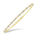 1/3 Ctw Full Length Floral Motif Round Cut Diamond Flex Bangle in 14K Yellow Gold