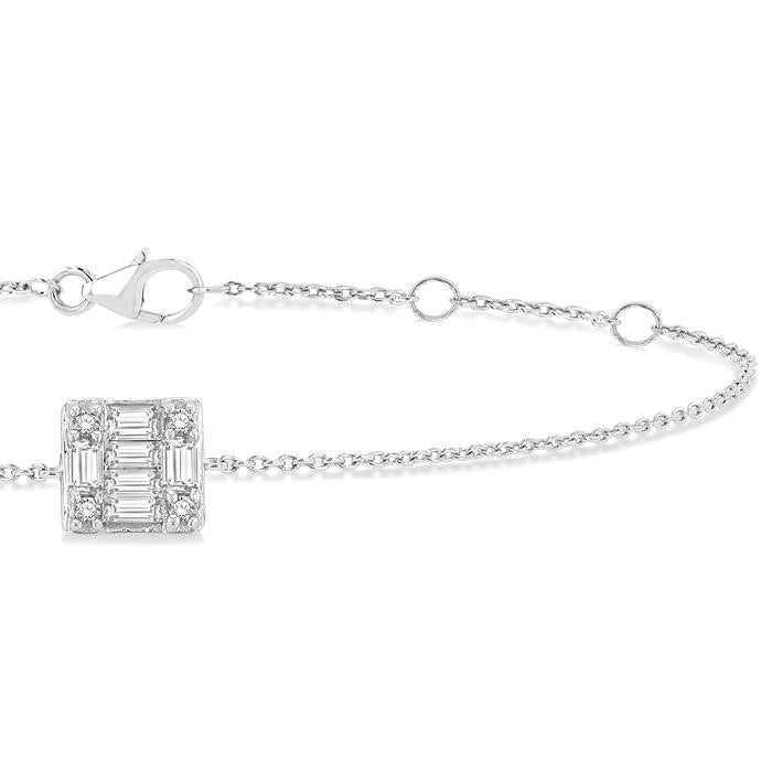 1/8 Ctw Petite Fusion Diamond Fashion Bracelet in 10K White Gold