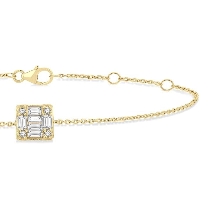 1/8 Ctw Petite Fusion Diamond Fashion Bracelet in 10K Yellow Gold