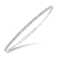 1/4 Ctw Halfway Round Cut Diamond Flex Bangle in 14K White Gold