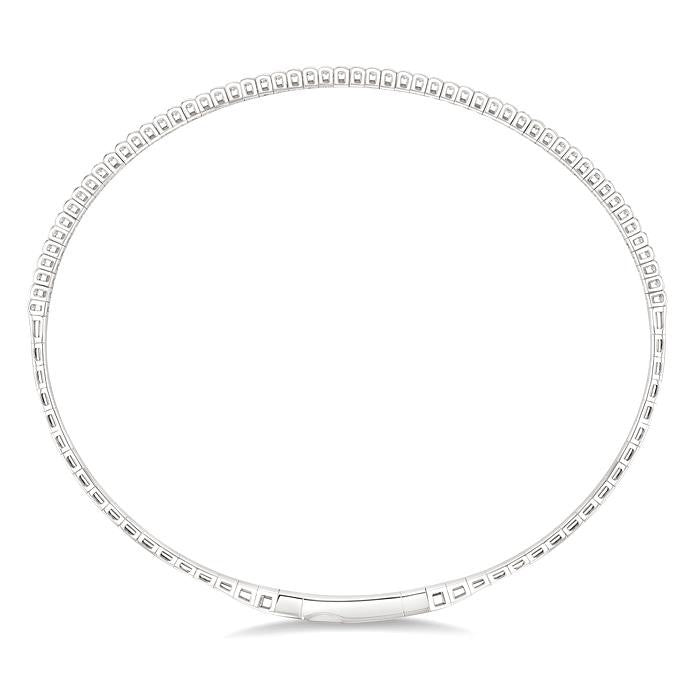 1/4 Ctw Halfway Round Cut Diamond Flex Bangle in 14K White Gold