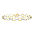 1/3 Ctw Round Cut Diamond Bold Oval Shape Link Bracelet in 10K Yellow and White Gold